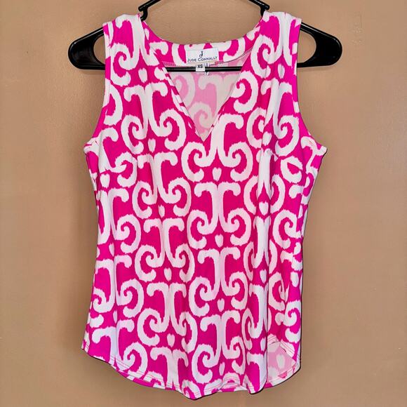 Jude Connally Pink Abstract Sleeveless Tank Top - XS - Picture 1 of 8